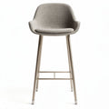 Fabric bar stool with metal legs in light gray 45 x 45 x 100cm