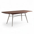Mid-century modern dining table walnut finish 180 x 90 x 75cm