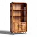Wooden bookshelf with storage cabinet and four adjustable shelves 80 x 40 x 160cm