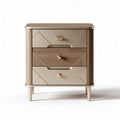 Modern bedside table with three drawers wood and metal design 50 x 40 x 60cm