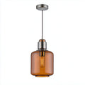 Glass pendant light fixture in black finish 20 x 20 x 50cm for modern interiors